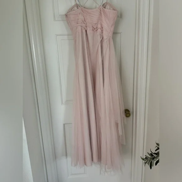 Blush pink Monique Lhuillier tulle bridesmaid dress - Picture 11 of 15